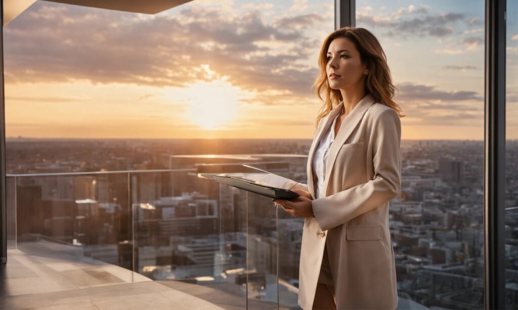 woman on a property tour