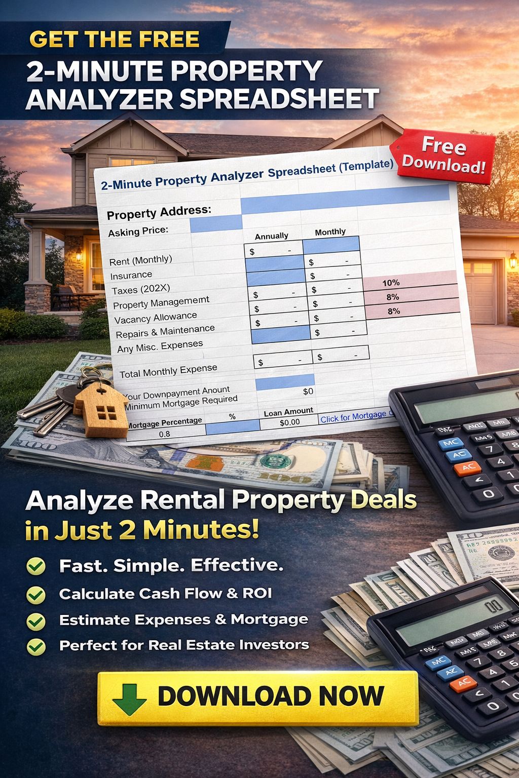 2-Min Property Analyzer Spreadsheet Pic 2-Minute Property Analyzer Spreadsheet Picture